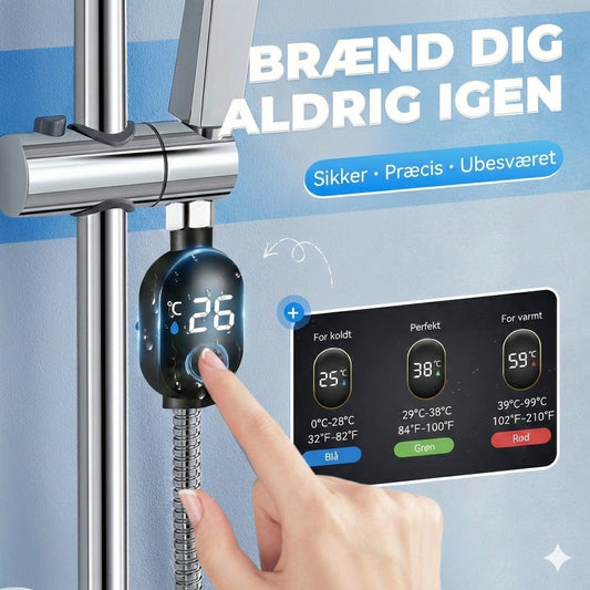 Digital brusetermometer – batterifri LED-vandtermometer (sikker for babyer og børn)