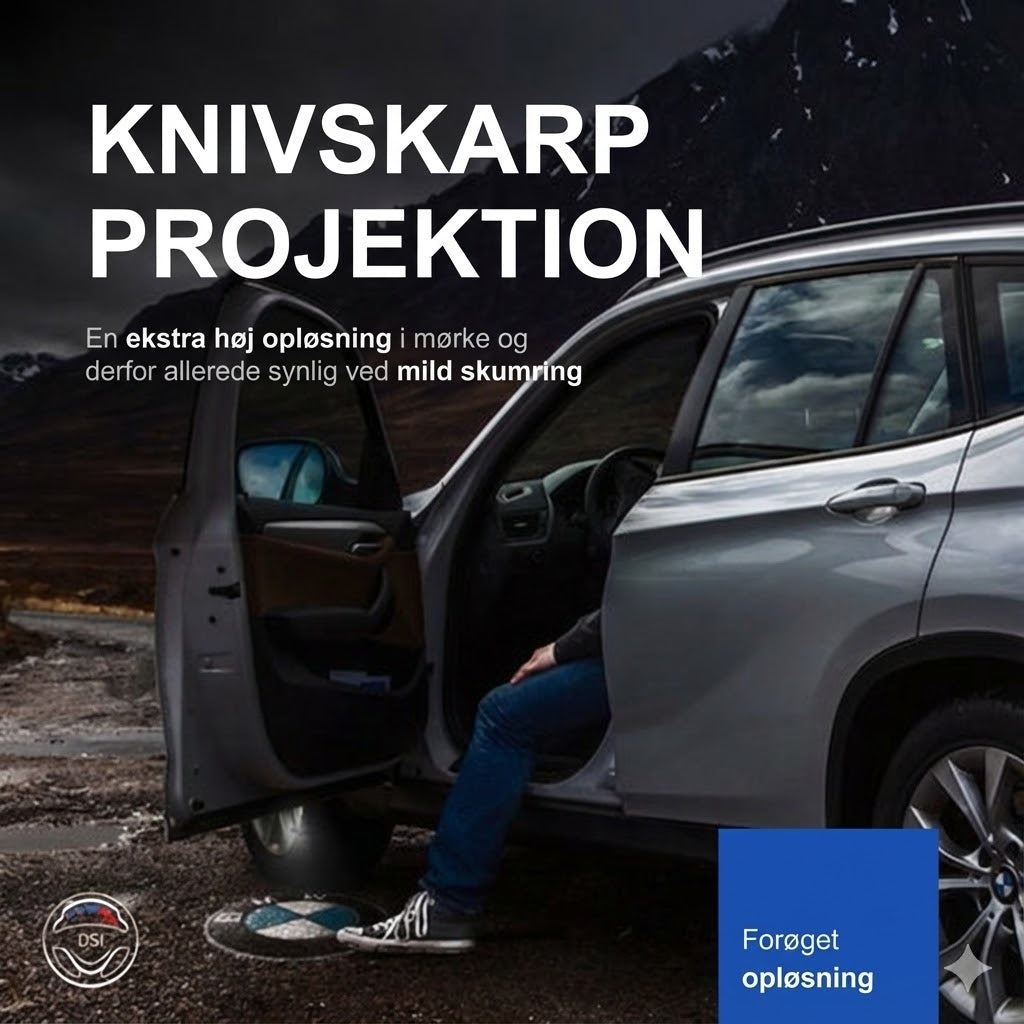 LED bildør-logo-projektor (sæt med 2 stk.)