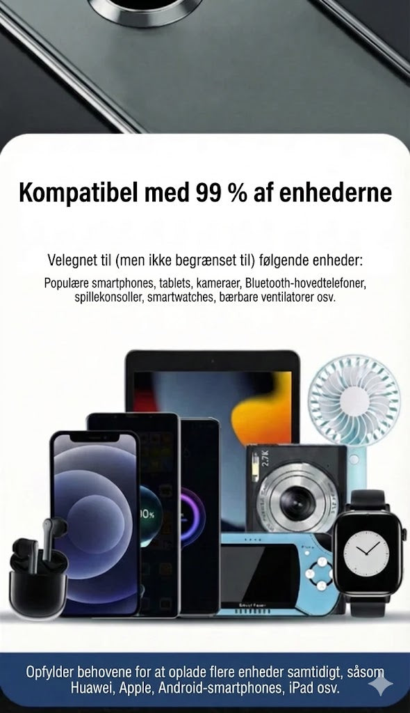 5-i-1 billader til for- og bagsæde – med forlængerkabel