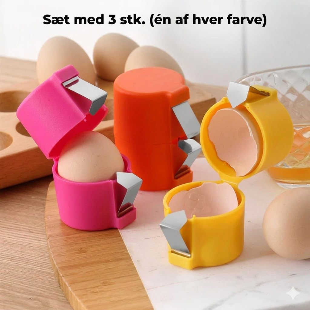 Perfekt æggeskalsåbner med holder
