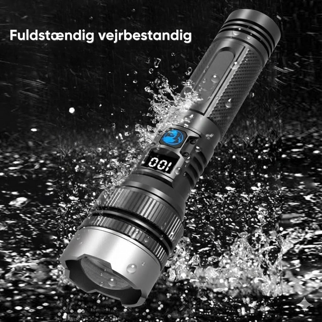 Taktisk lommelygte med powerbank-funktion