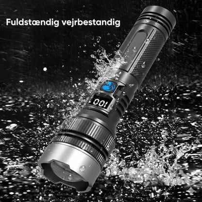 Taktisk lommelygte med powerbank-funktion