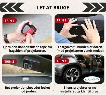 LED bildør-logo-projektor (sæt med 2 stk.)
