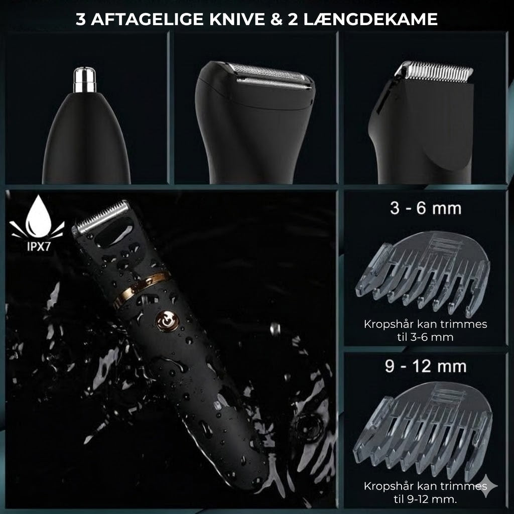 3-i-1 kropsplejetrimmer til mænd – Elektrisk kropshårstrimmer