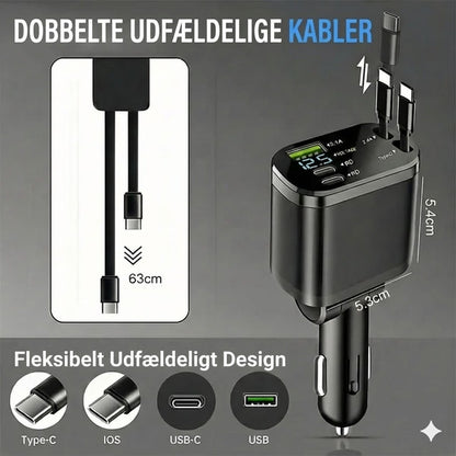 5-i-1 billader til for- og bagsæde – med forlængerkabel