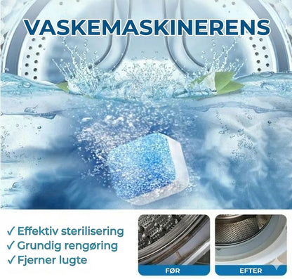 Rengøringstabletter til vaskemaskine – Fjerner kalk og lugt – Dybdegående rengøring – [12 stk.] – Universal