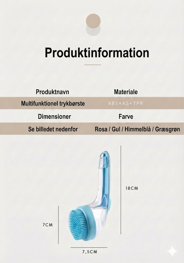 Hundebørste til bad med shampoo-dispenser