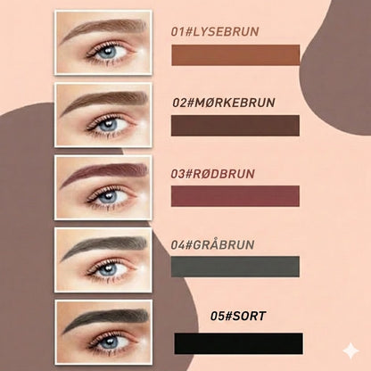 Mikro-præcisions brynpen – vandfast med mikrogaffelspids – naturligt look