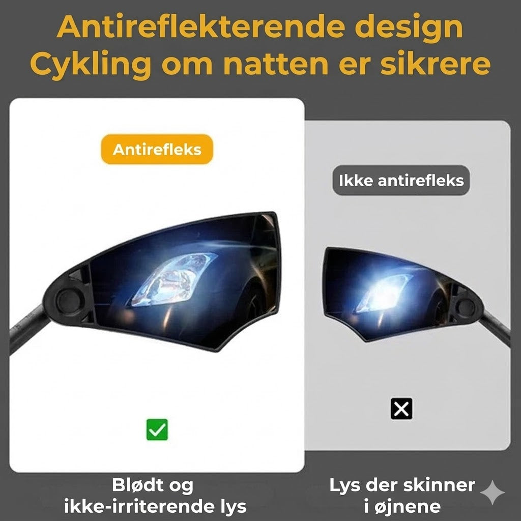 Justerbart bakspejl til cykelstyr – 360° udsyn