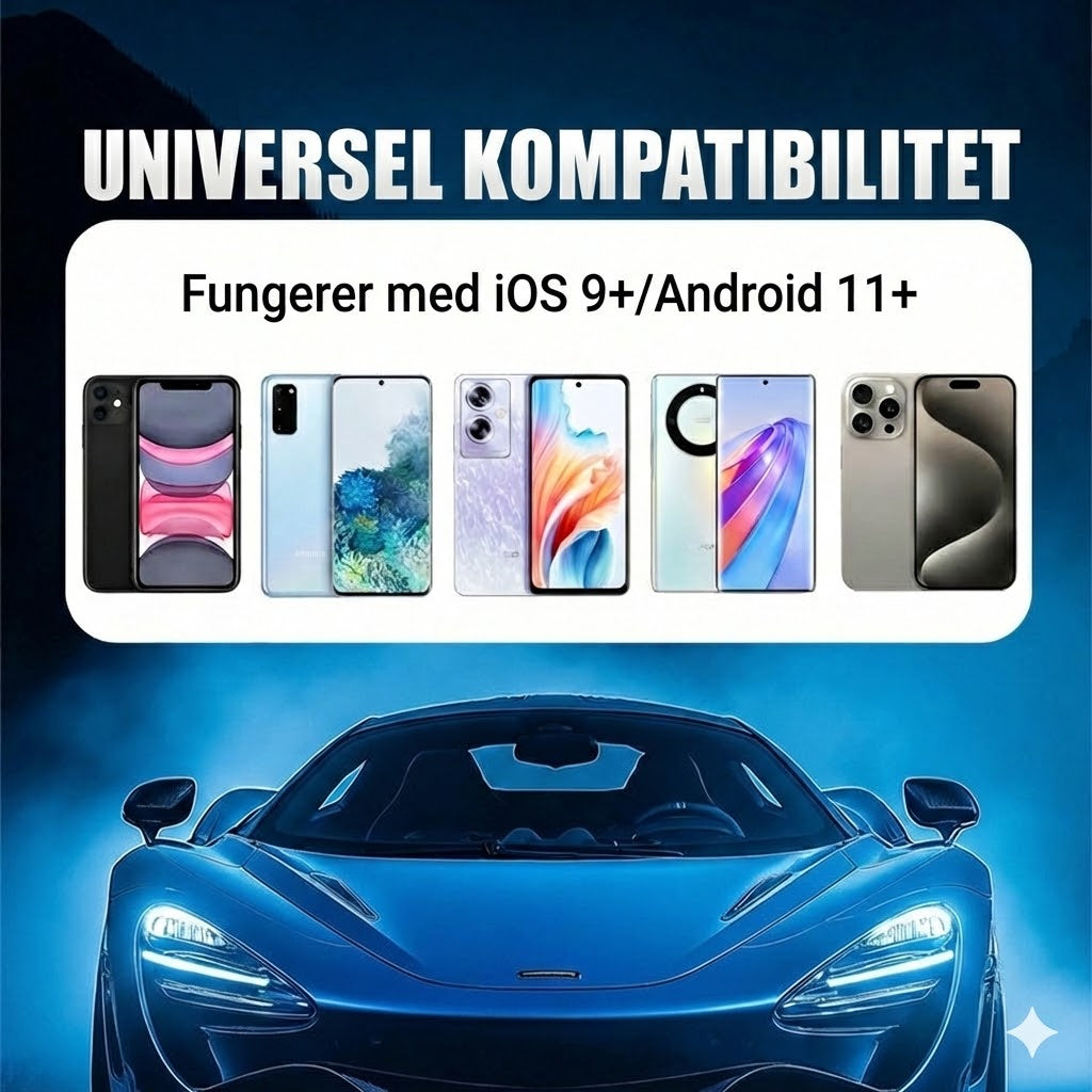 Trådløs 2-i-1-adapter til iPhone og Android Auto