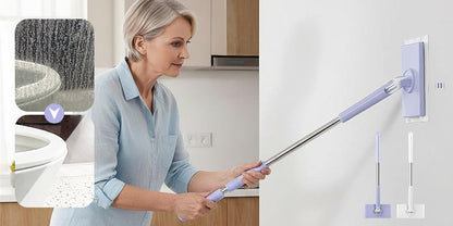 Håndholdt mini-moppe – med 6 magiske rengøringsklude