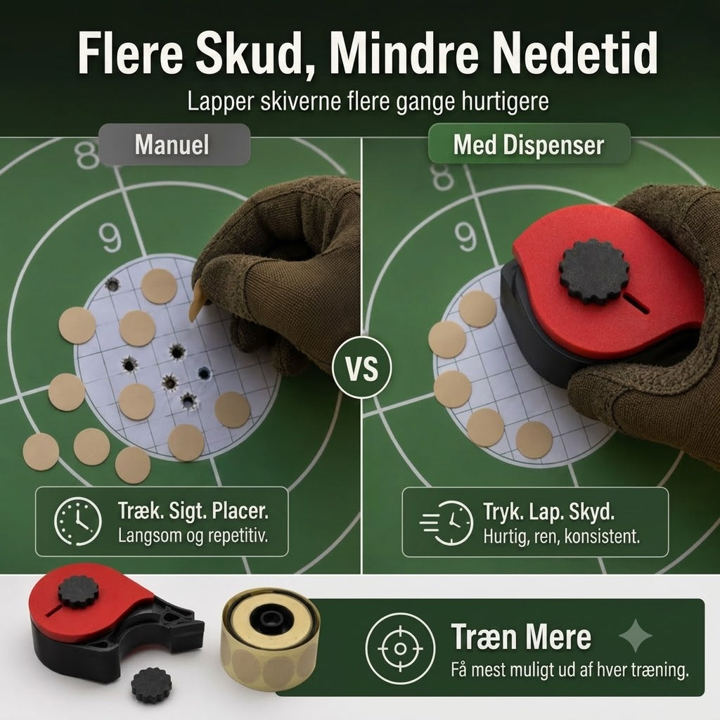 3D-printet klistermærkedispenser til skydebanemål / skydeskiver