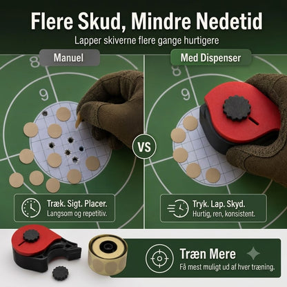 3D-printet klistermærkedispenser til skydebanemål / skydeskiver