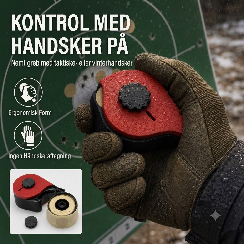 3D-printet klistermærkedispenser til skydebanemål / skydeskiver