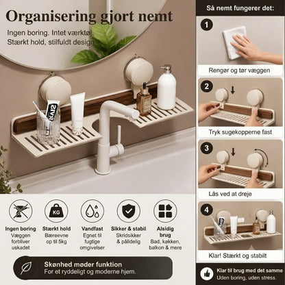 Moderne vask-arrangør med sugekop – ingen boring påkrævet, skab et stilfuldt hjem