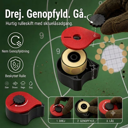 3D-printet klistermærkedispenser til skydebanemål / skydeskiver