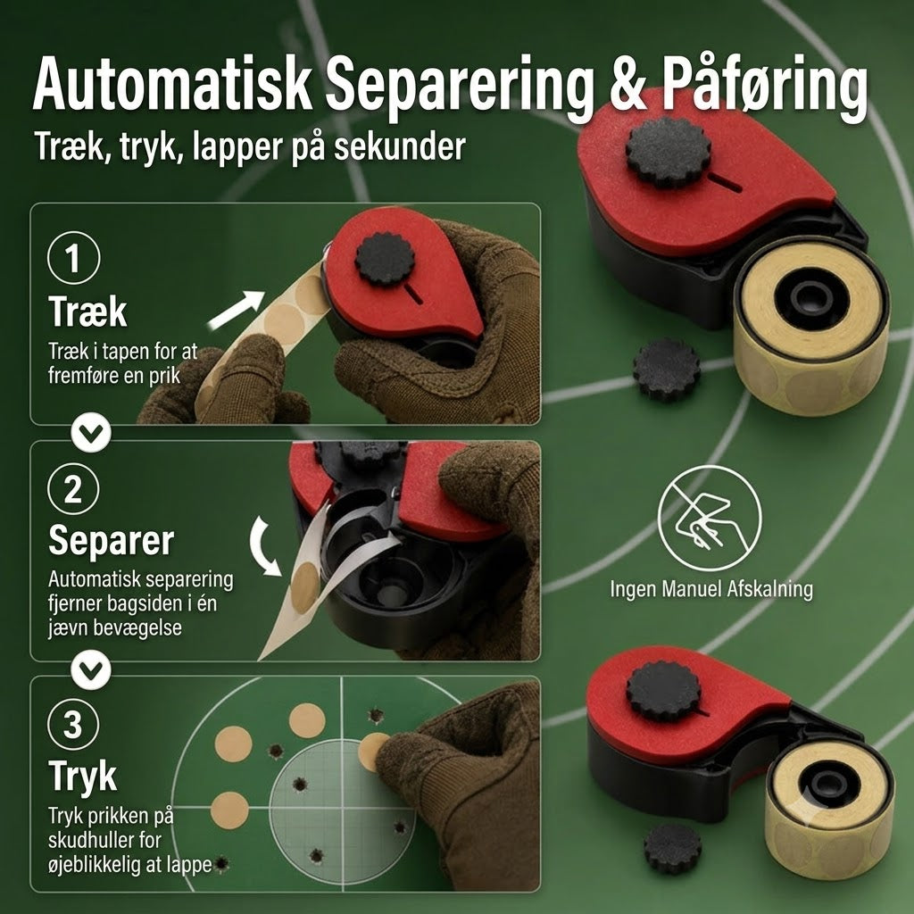3D-printet klistermærkedispenser til skydebanemål / skydeskiver