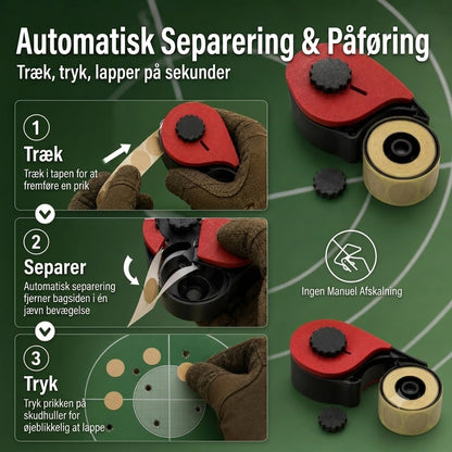 3D-printet klistermærkedispenser til skydebanemål / skydeskiver